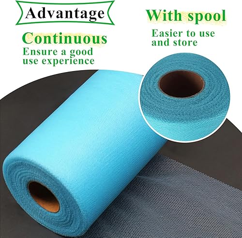 Miniatura 183 de Rollos de tela de tul rojo de 6 pulgadas por 100 yardas (300 pies), carrete de tela, cinta de tul para envoltura de regalos de Navidad, lazo de tutú