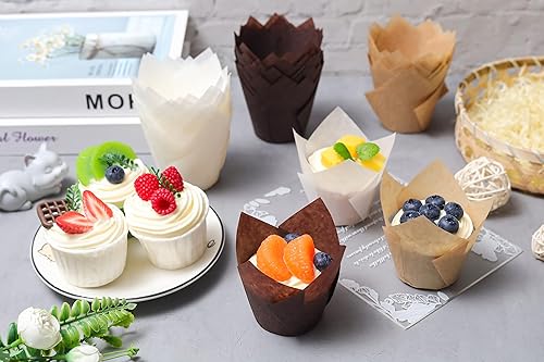 Miniatura 5 de XP-ART 200 forros de tulipanes para cupcakes, pergamino, para hornear muffins, perfectos para fiestas de cumpleaños, bodas, baby showers, catering,