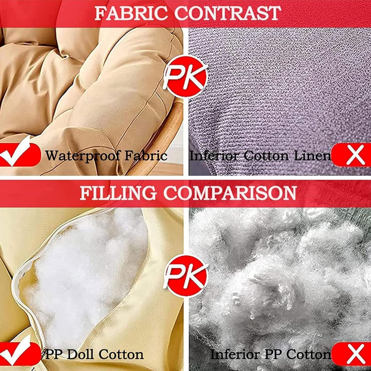 Papasan Chair Cushion Water Resistant Overstuffed Chair Pads Round Cushions,Supportive Cushion Hanging Chair Pillow for Indoor/Outdoor/Garden/Patio Furniture Cushions