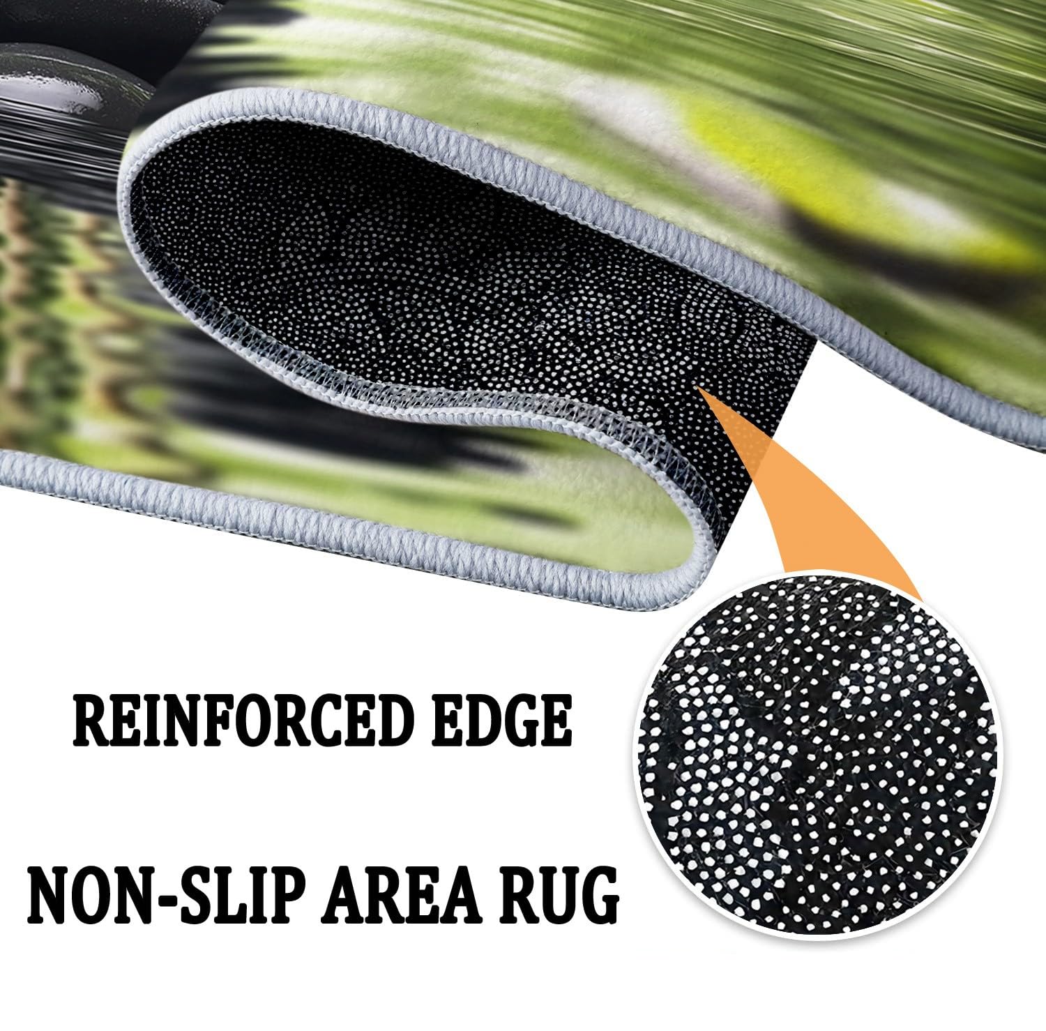 Tapis Rond de Sol 180 cm Plantes en Pierre Noire de méditation, Tapis Lavable imprimé atmosphère de méditation à Poils Courts - Moquette Coureur antidérapant Doux pour Salon Chambre Salle à Manger