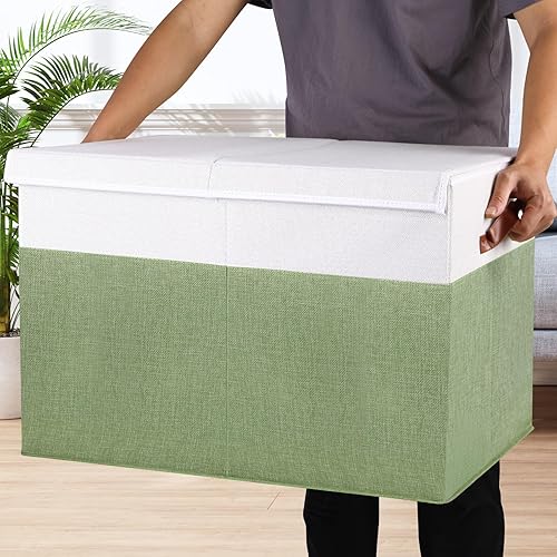 Vista 26 de Caja grande de juguetes con tapa, caja de almacenamiento de juguetes resistente, cesta organizadora con divisores para niños pequeños, niños, niñas