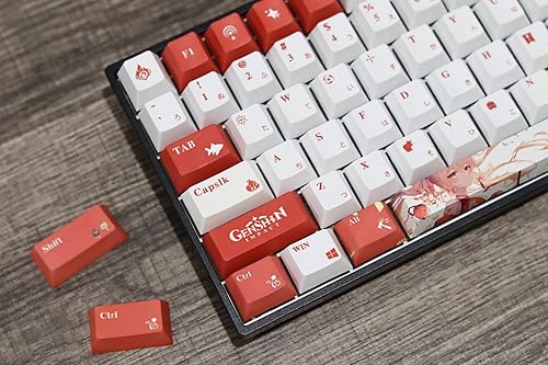 Miniatura 9 de Glacier Genshin - Juego completo de teclas de impacto para teclado mecánico, perfilado de cerezas, sublimación de tinte PBT, compatible con
