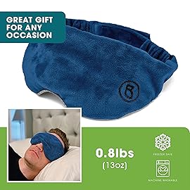 BARMY Weighted Sleep Mask (0.8lb/13oz, 5 Colors) Weighted Eye Mask for Sleeping, Eye Cover That Blocks Out Light to Help Relaxation and Night Sleep, Comfortable Blackout Sleeping Mask, Navy Blue