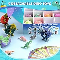 Vista 4 de Bath Bombs for Kids with Surprise Toys Inside - 16 Pack Organic Dinosaur Bath Bombs Gift Set, Dinosaur Toys for Kid 3 4 5 6 7 8 9 Years, Easter