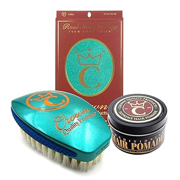 Crown Quality Products 360 Sport Wave Hair Brush Kit - MIA Teal and Orange - Medium Mixed Boar Bristles