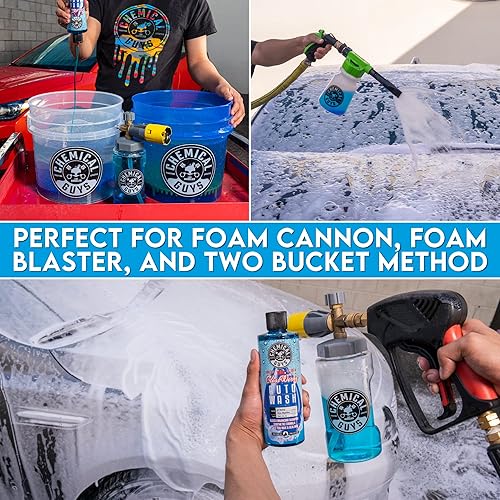 Miniatura 2 de Chemical Guys CWS_133_16BK - Cubeta para detalles, manoplas y accesorios para lavado de autos (6 artículos) con jabón de lavado brillante