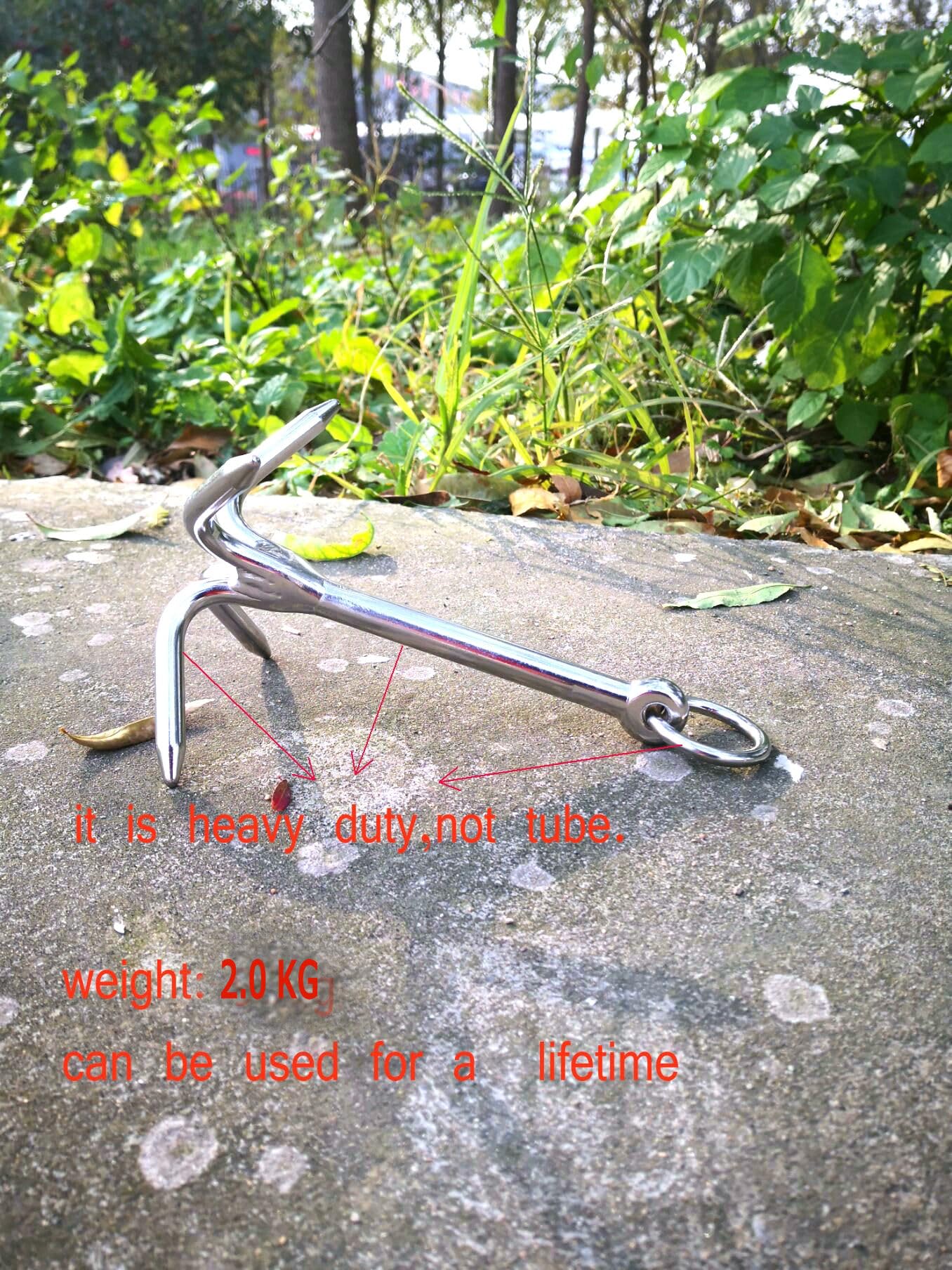 Grappling Hook Folding 4-Claw Multifunctional Stainless Steel Hook For Outdoor Camping Hiking Tree Rock Mountain Climbing - View #2