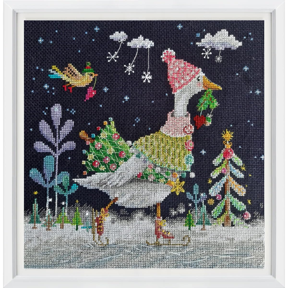 Rto Neutral Colors Counted Cross Stitch Kit Magic Skates M1008 25X25 Cm/9.8X 9.8