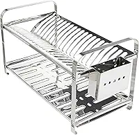 Escorredor Mak Inox Aço Inox 20 Pratos Porta Talheres Aço Inox