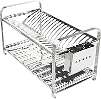 Escorredor Mak Inox Aço Inox 20 Pratos Porta Talheres Aço Inox