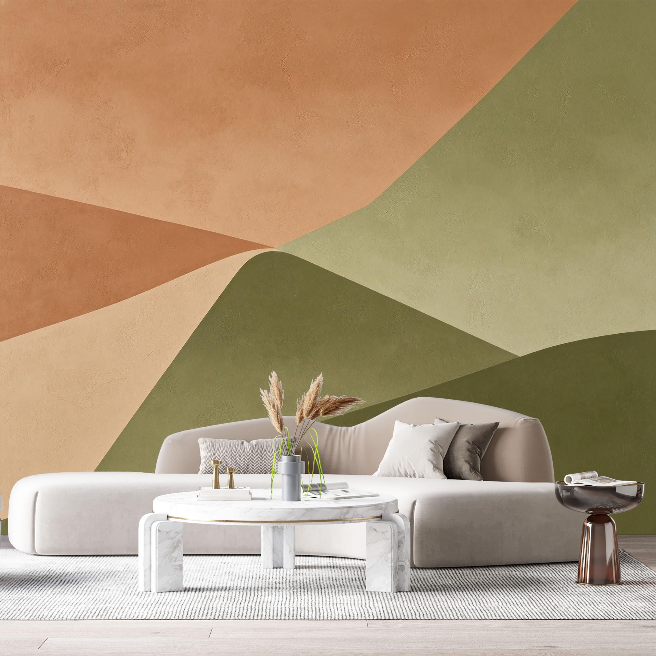 Custom Size Wall Murals Abstract Geometric Mountain Landscape Textured Minimalist SelfAdhesive Wall Fabric Removable Large Wallpaper for Photo Living Room