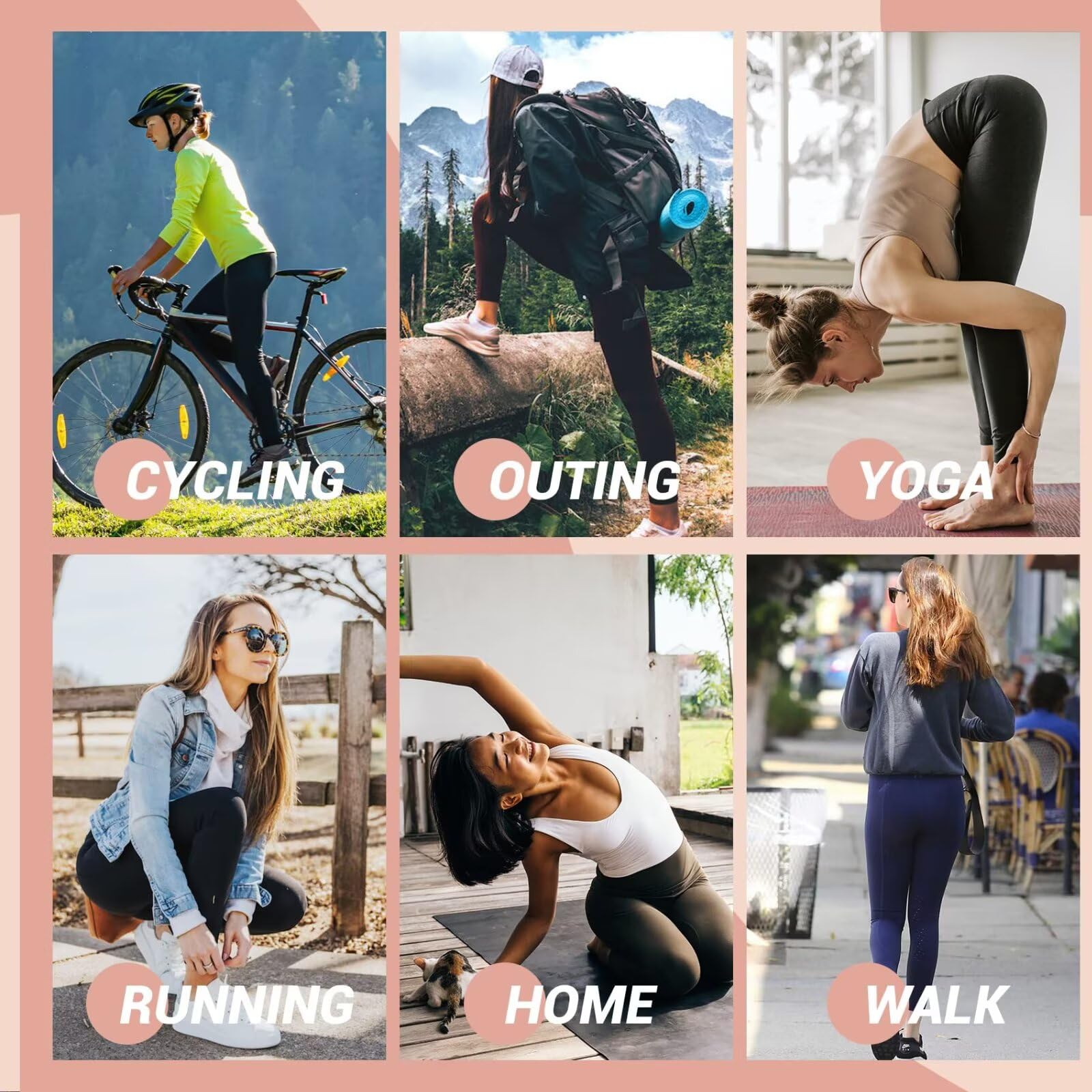 CAMPSNAIL Leggings da donna UK con tasche a vita alta da donna neri sportivi elastici pantaloni da palestra corsa morbidi controllo della pancia pantaloni yoga allenamento escursionismo