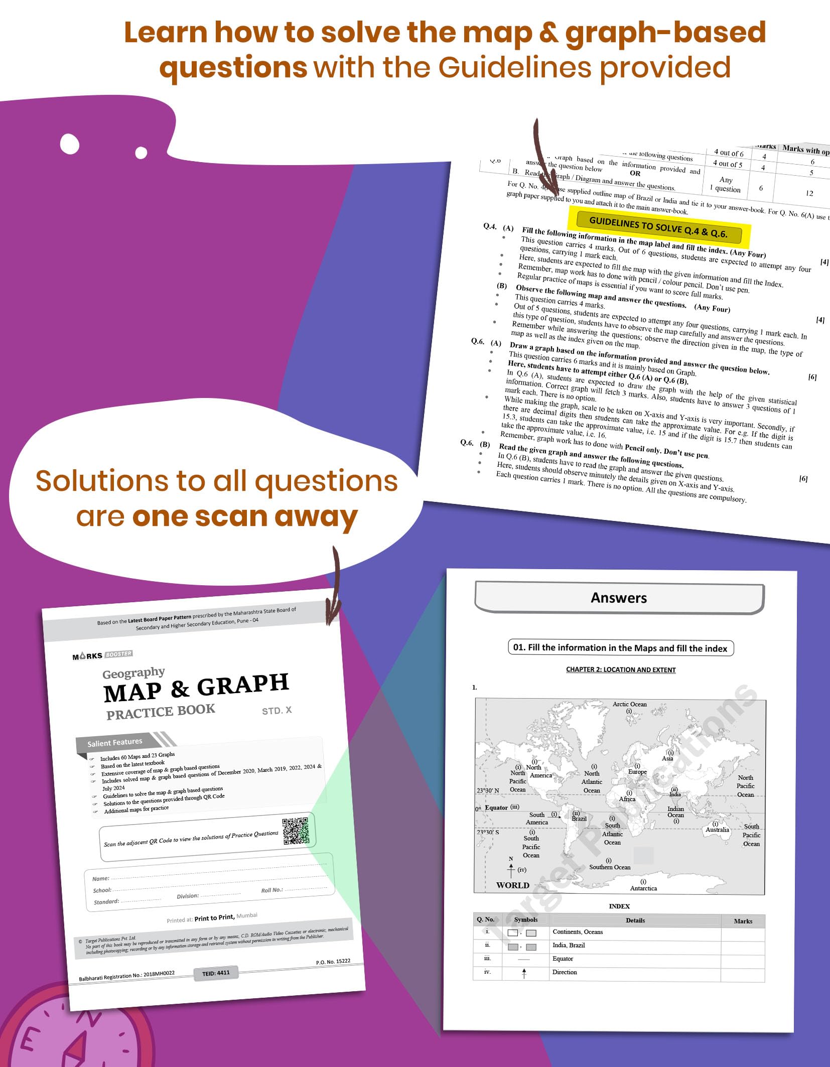 Std 10 Geography Maps & Graph Practice Book | SCERT Approved Book of Maharashtra Board | Extensive Coverage of SSC Geography Map & Graph Based Questions | Std 10th Board Paper Pattern (EM) 4