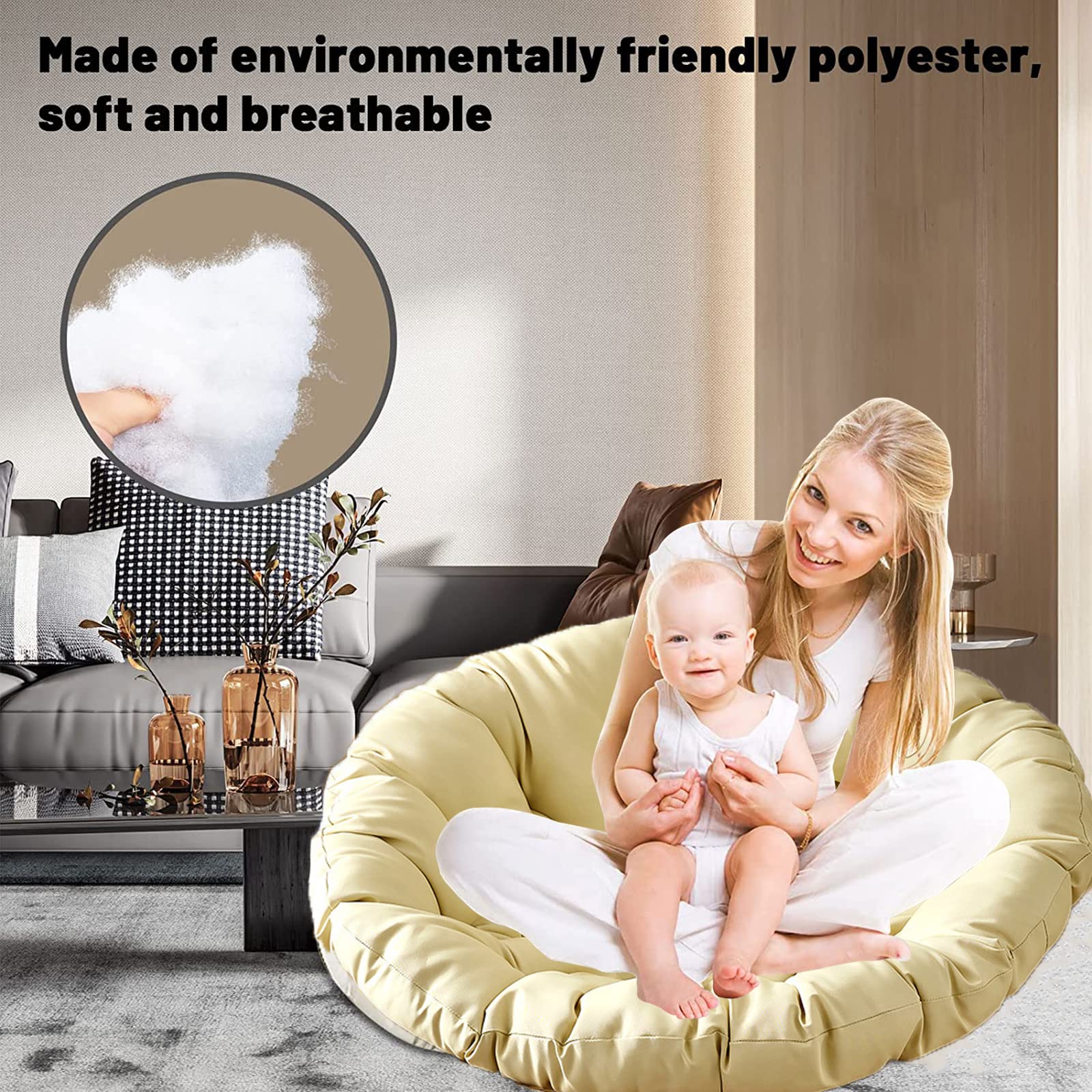 Kussen voor Papasan Stoel, Rond Hangend Ei Hangmat Stoel Pads Gewatteerd Design Schommel Stoel Kussens Voor Binnen Buiten