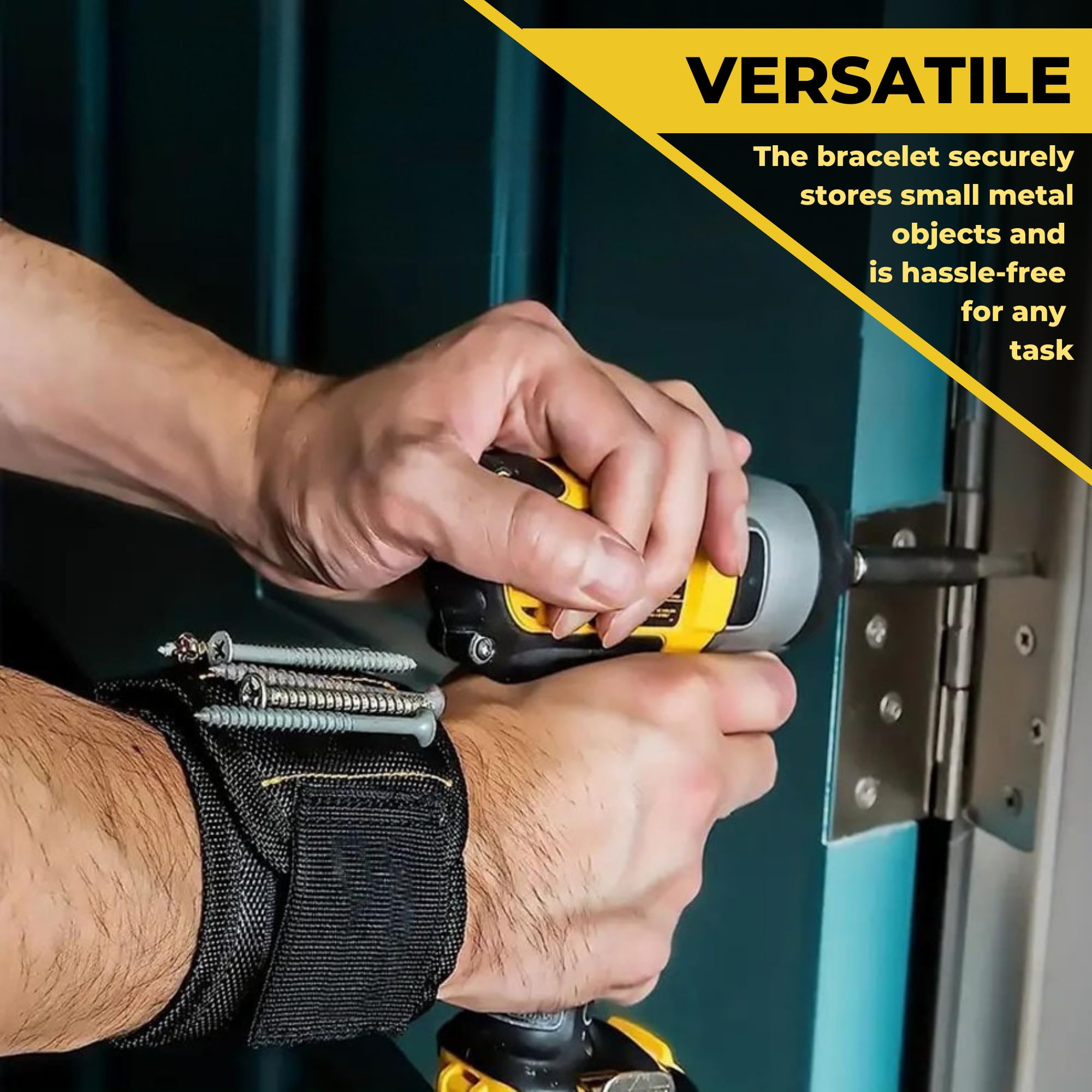 Attrezzi da Polso Magnetici, Bracciale Magnetico per Viti, Cinturino da Polso Magnetico per Chiodi, Punte da Trapano. Portautensili Magneti per Casa, Fai da te, Falegnameria, Riparazione, Meccanica