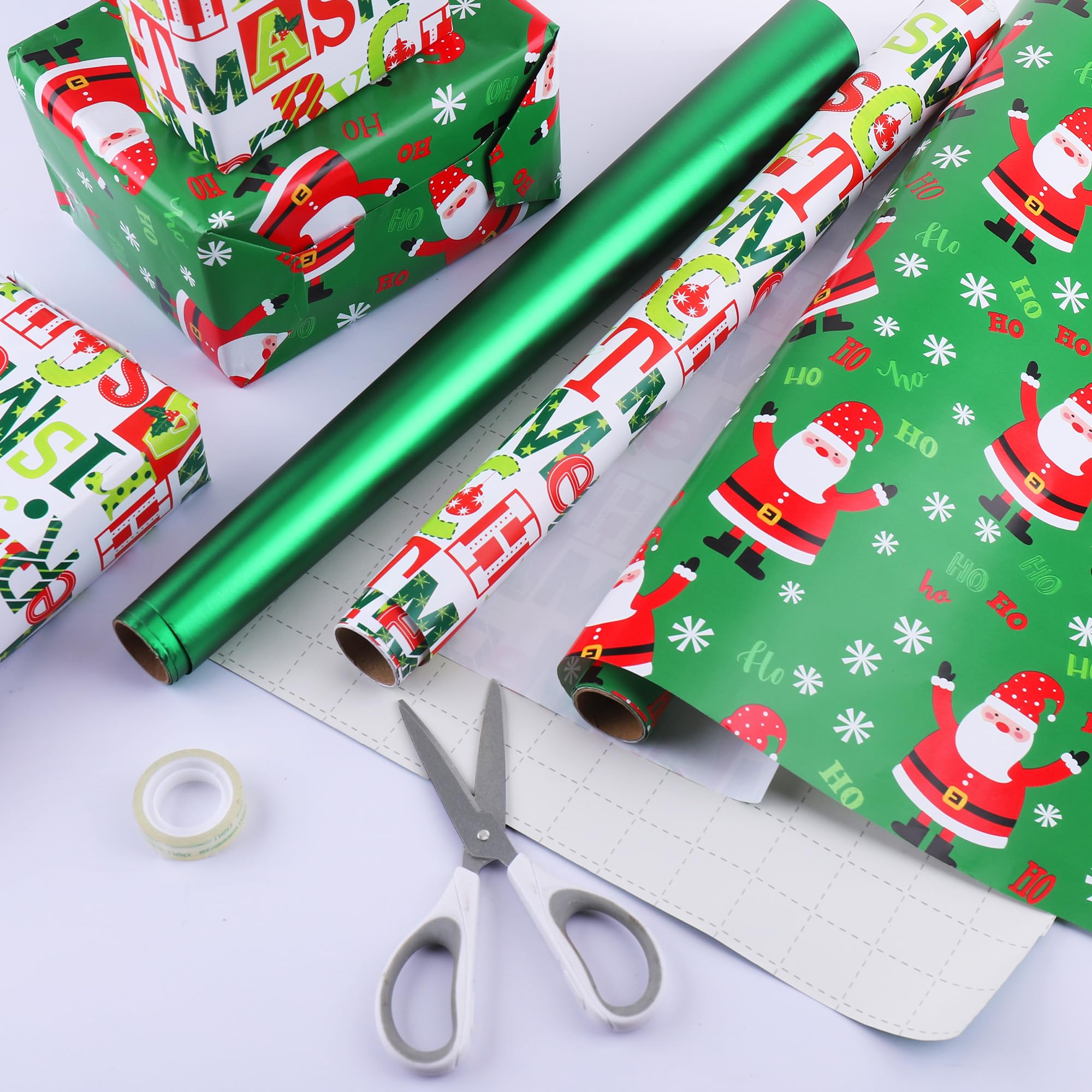 Cadeaupapier Kerst 3-Pak Groen-Rood-Wit | Kantoorartikel | 1401927