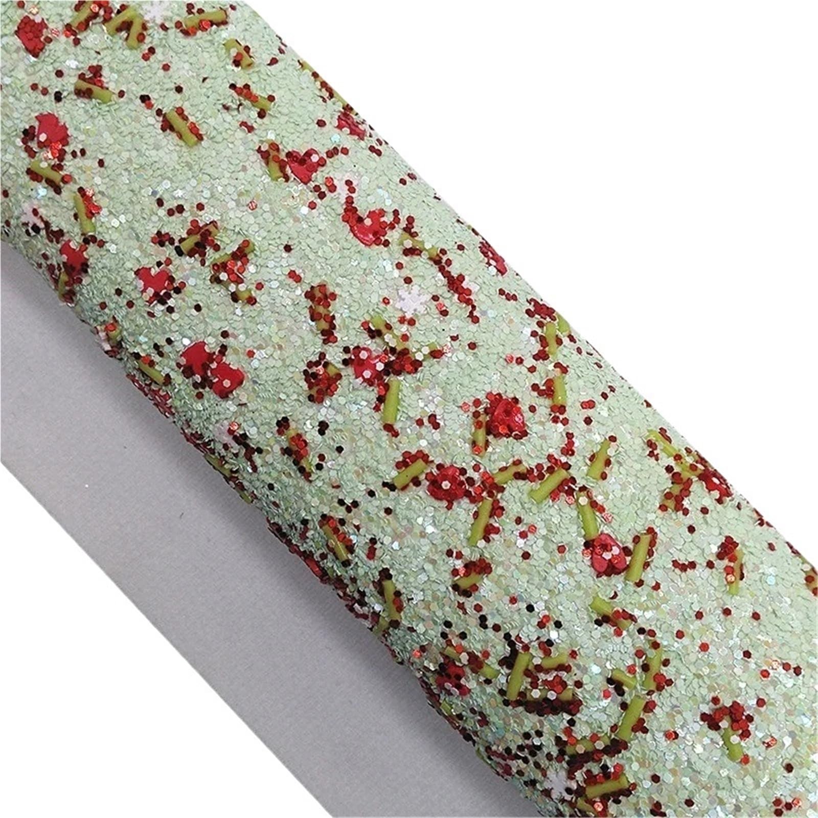 Sparkle PU Leather Fabric Chunky Glitter Faux Vinyl Fabric with Felt Backing Leather Sheets for Earrings Bows DIY Craft 21X29CM