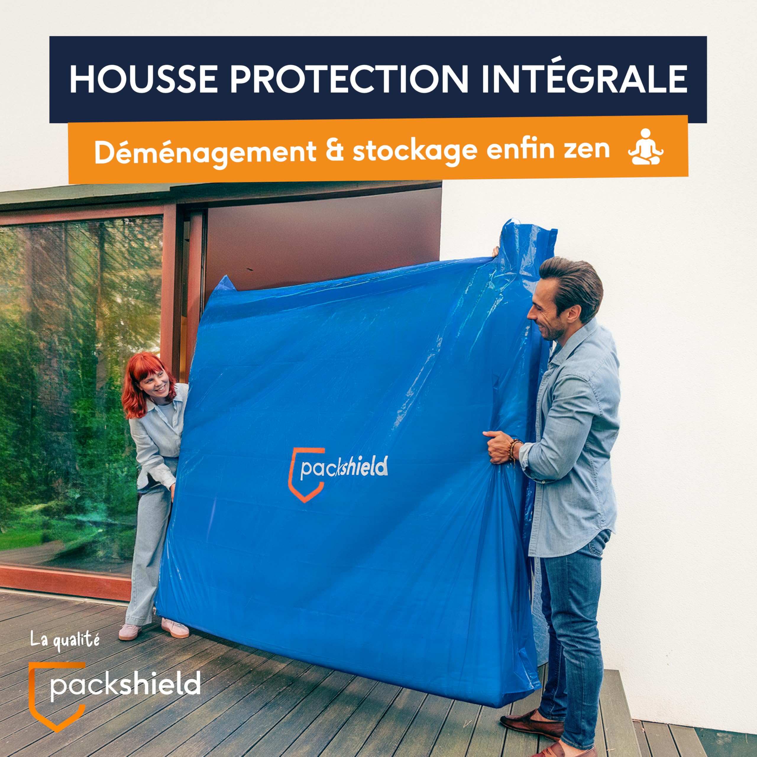 Housse de matelas en plastique 140 x 200 cm avec large fermeture éclair