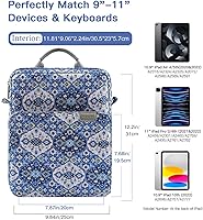 Vista 71 de MoKo Funda con Asa para Tableta de 9-11 Pulgadas, Bolsa de Transporte con Correa para el Hombro Compatible con Nuevo iPad Pro M4/iPad Air M2 de 11