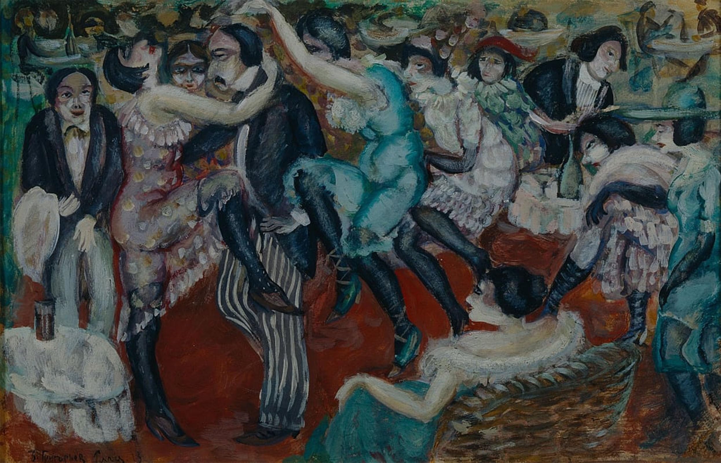 ARTXLXXBN Famous Print Painting Colorful Art Print Café Chantant by Boris Dmitrievich Grigoriev Canvas Art Decorations for Home Decor 60x90cm