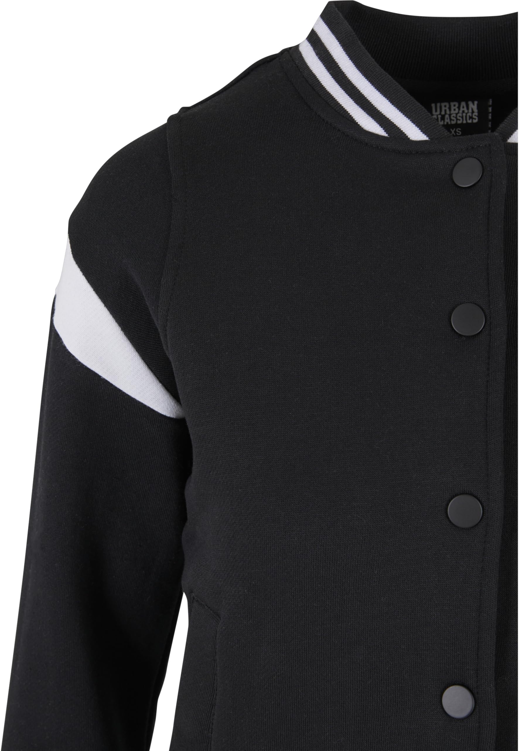 Urban Classics Damen Ladies Inset College Sweat Jacket Sweatjacke, Schwarz (Blk/Wht 00050), Medium (Herstellergröße: M)