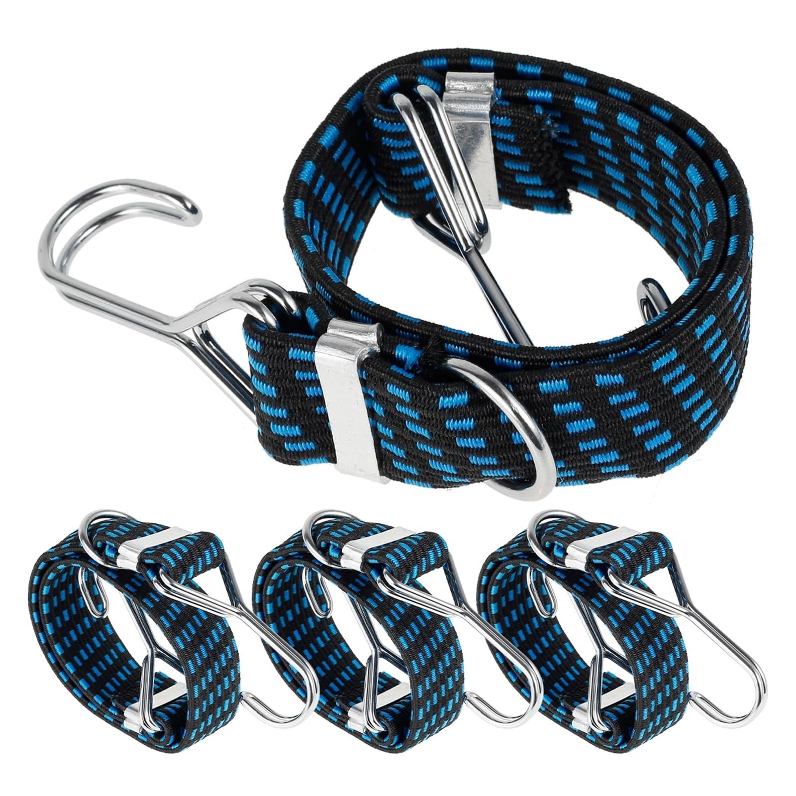 Tie Down Strap, 4pcs Stretch Car Lugga Cords Heavy Duty Elastic Wide Flat Bunes Cords Rack Strap Hooks Stora Accessories for Motorcycle