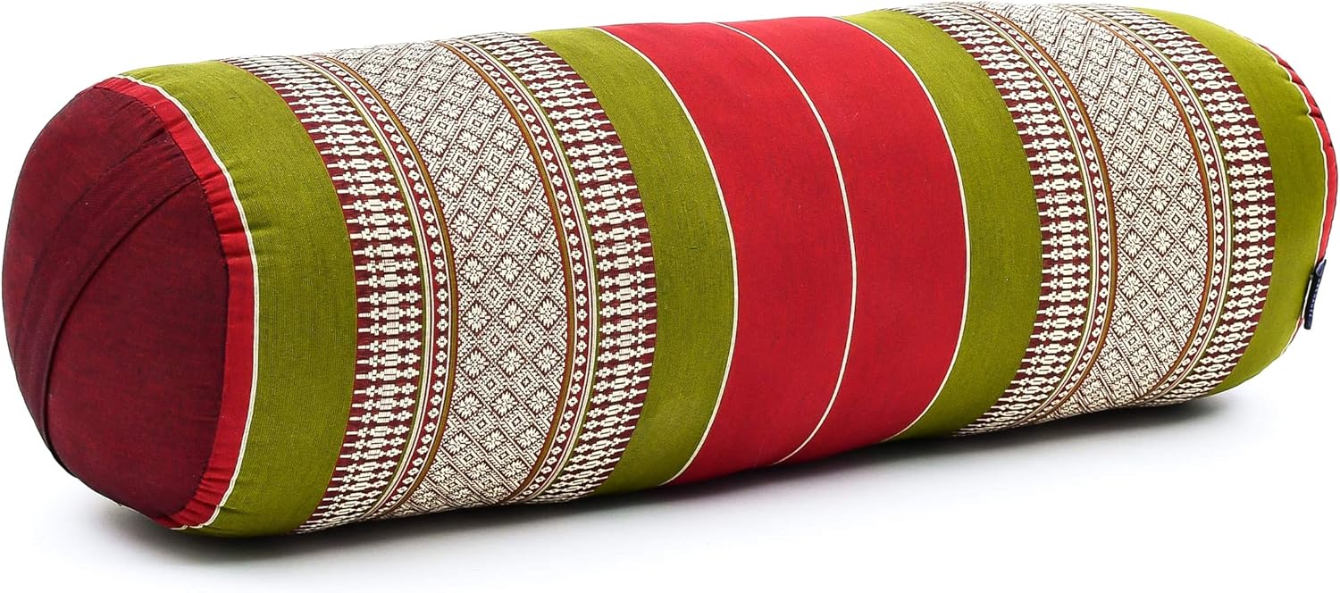 Leewadee Yoga Bolster - Standard Size – Large Meditation Cushion, Tube Pillow for Comfortable Reading, Pilates Equipment, Kapok Filling, 24 x 10 x 10 inches