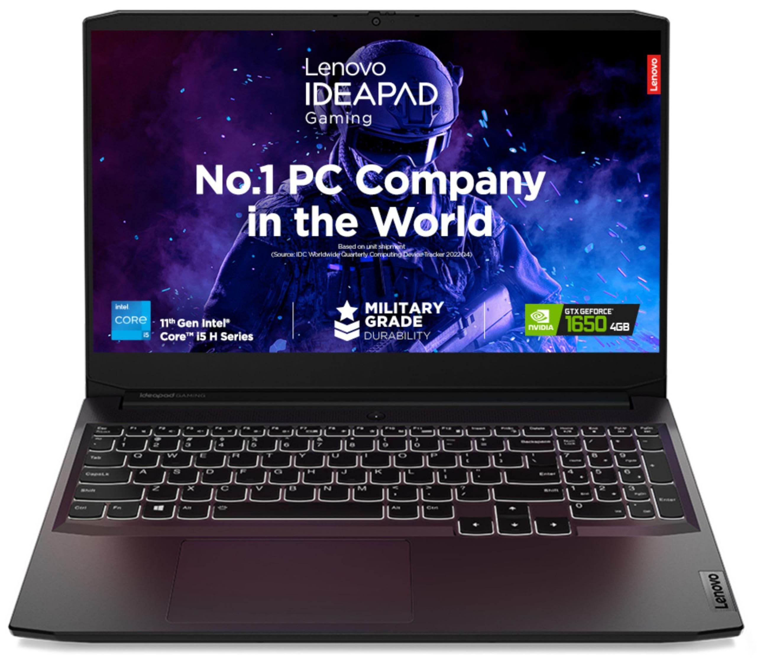 Lenovo IdeaPad Gaming 3 Intel Core i5-11320H 15.6" (39.62cm) FHD IPS 250nits 120Hz Gaming Laptop (16GB/512GB SSD/Win 11/Office 21/NVIDIA GTX 1650 4GB/Alexa/3 Month Game Pass/Black/2.2Kg), 82K101M5IN