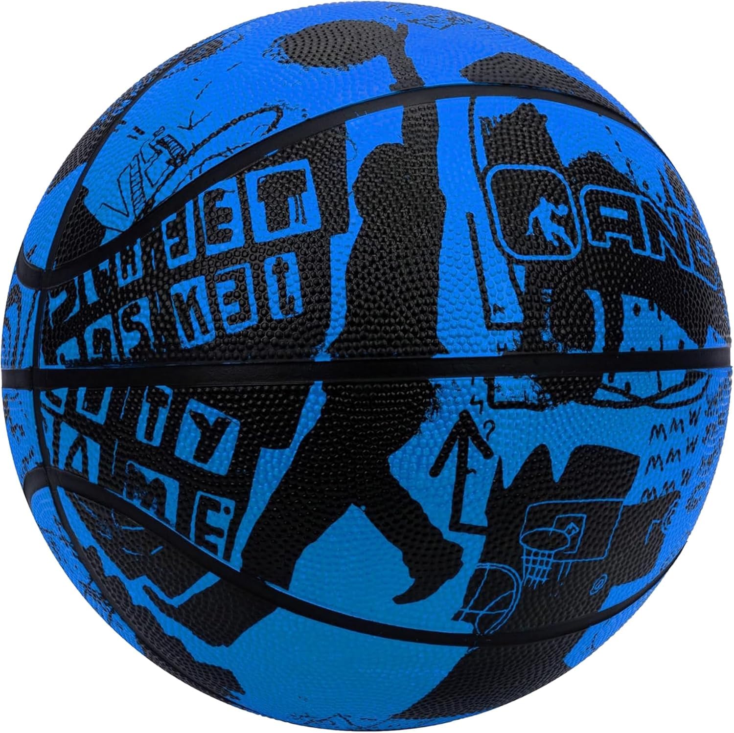 AND1 Street Art - Balón de baloncesto de goma, tamaño 7 (29.5 pulgadas), diseño de canal profundo, hecho para interiores y exteriores