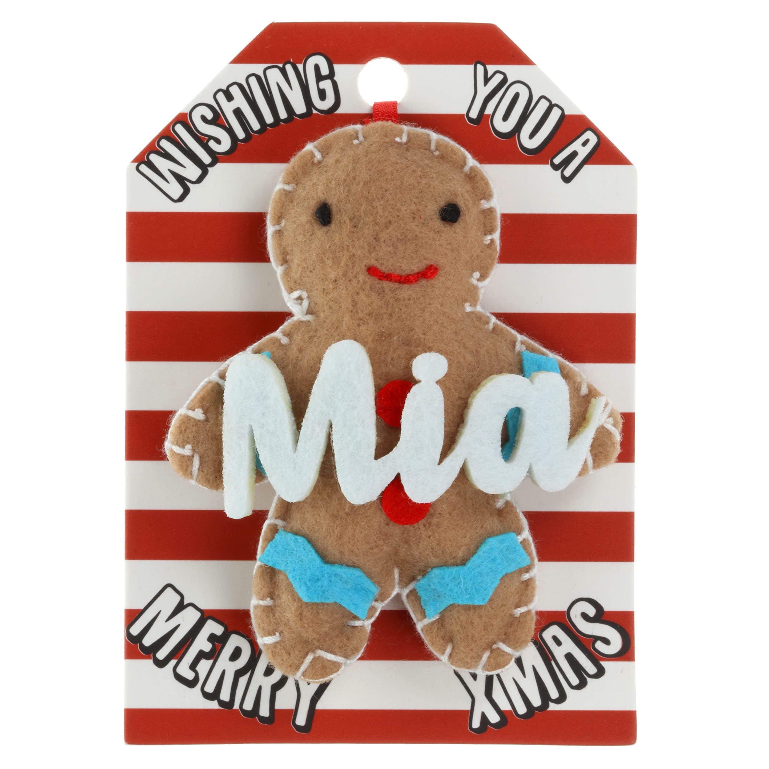 Stands Out, Supplying Outstanding Gifts Men's Mia Name Gingerbread Man Christmas Tree Bauble Decoration Hanging Gift