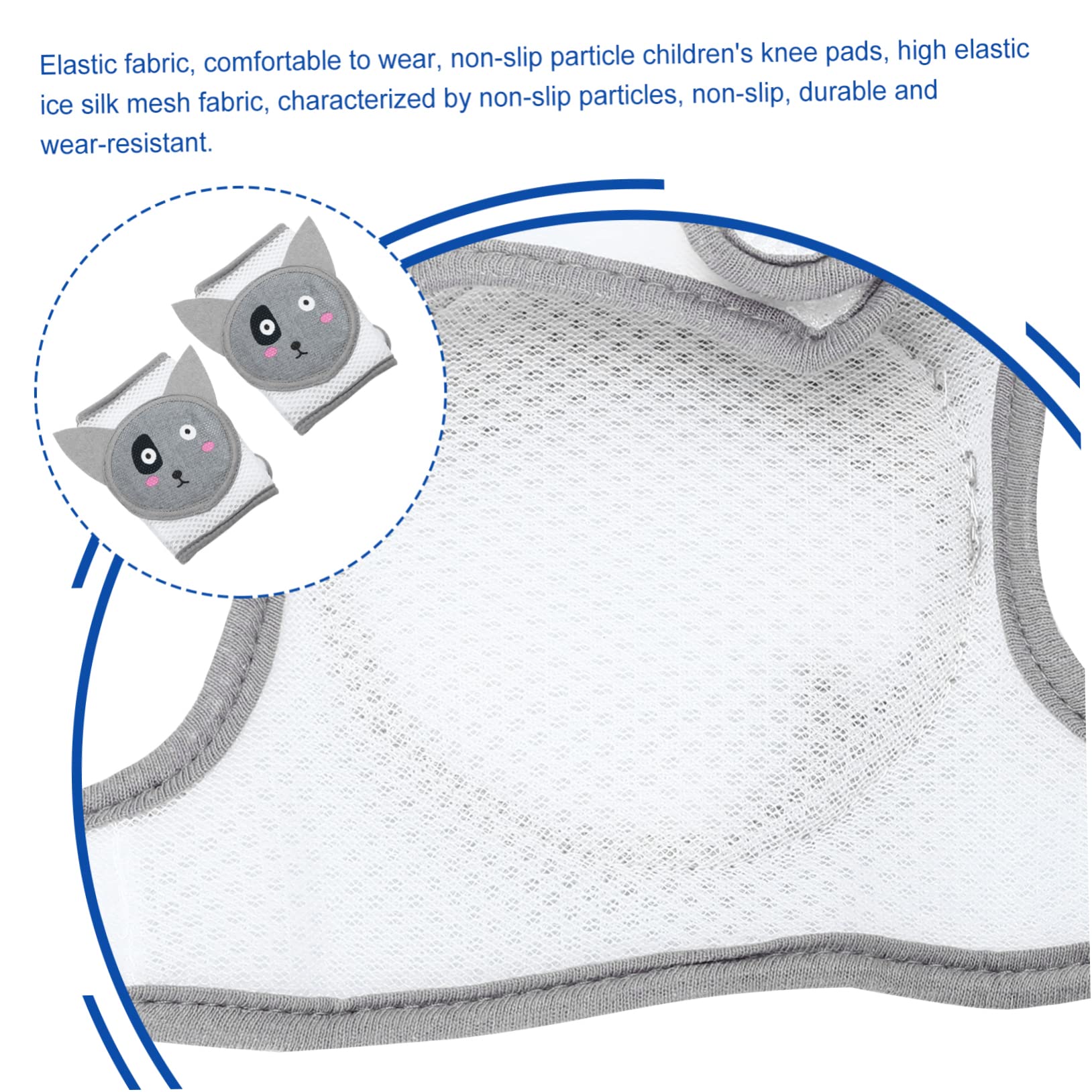 GALPADA Baby Mesh Knee Protectors 2pcs Set Unisex for Crawling Learning to Walk Comfortable Breathable Grey Puppy