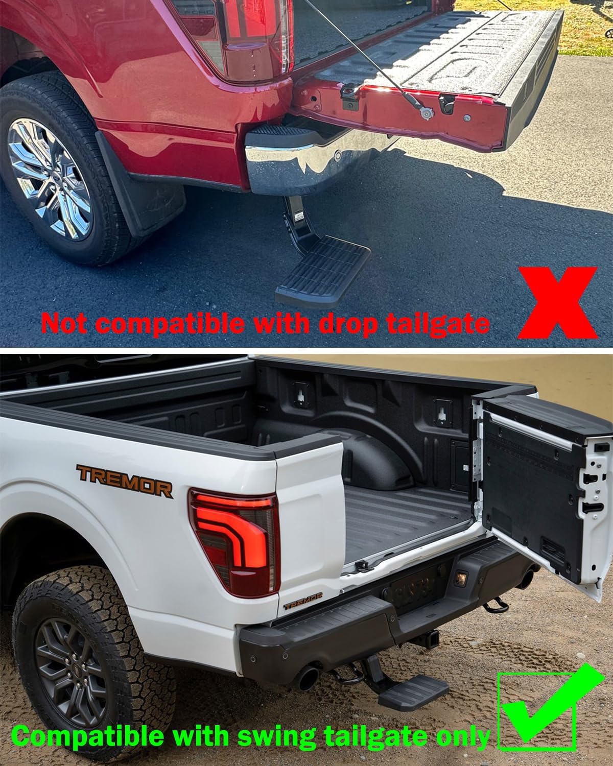 F150 Rear Bed Step for Ford F-150 2024 2025 2026 (Not for Drop Tailgate) Truck Bed Side Step Retractable Bumper Step Tailgate Bedstep Replace# VRL3Z-17A958-A VRL3Z17A958A image 3