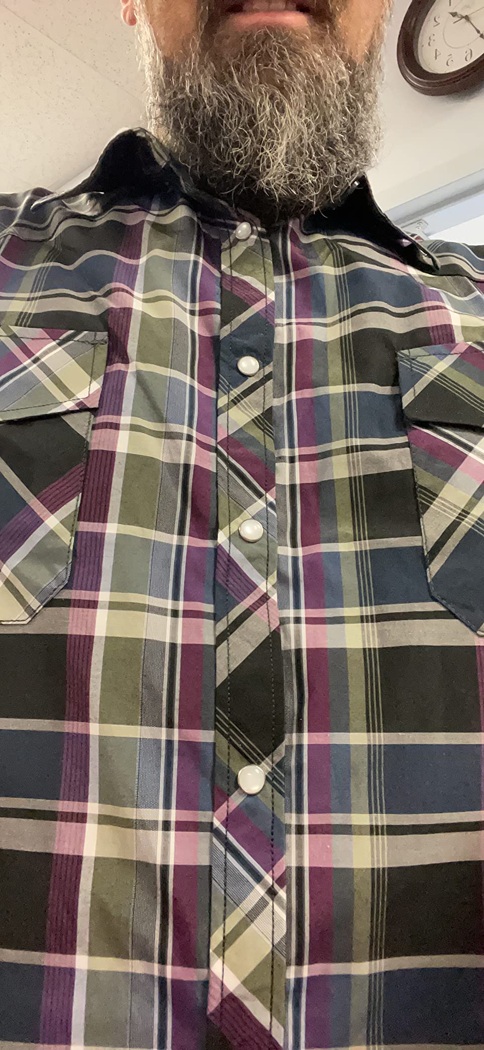 COEVALS CLUB Men's Western Cowboy Short Sleeve Pearl Snap Casual Plaid Work Shirts photo review