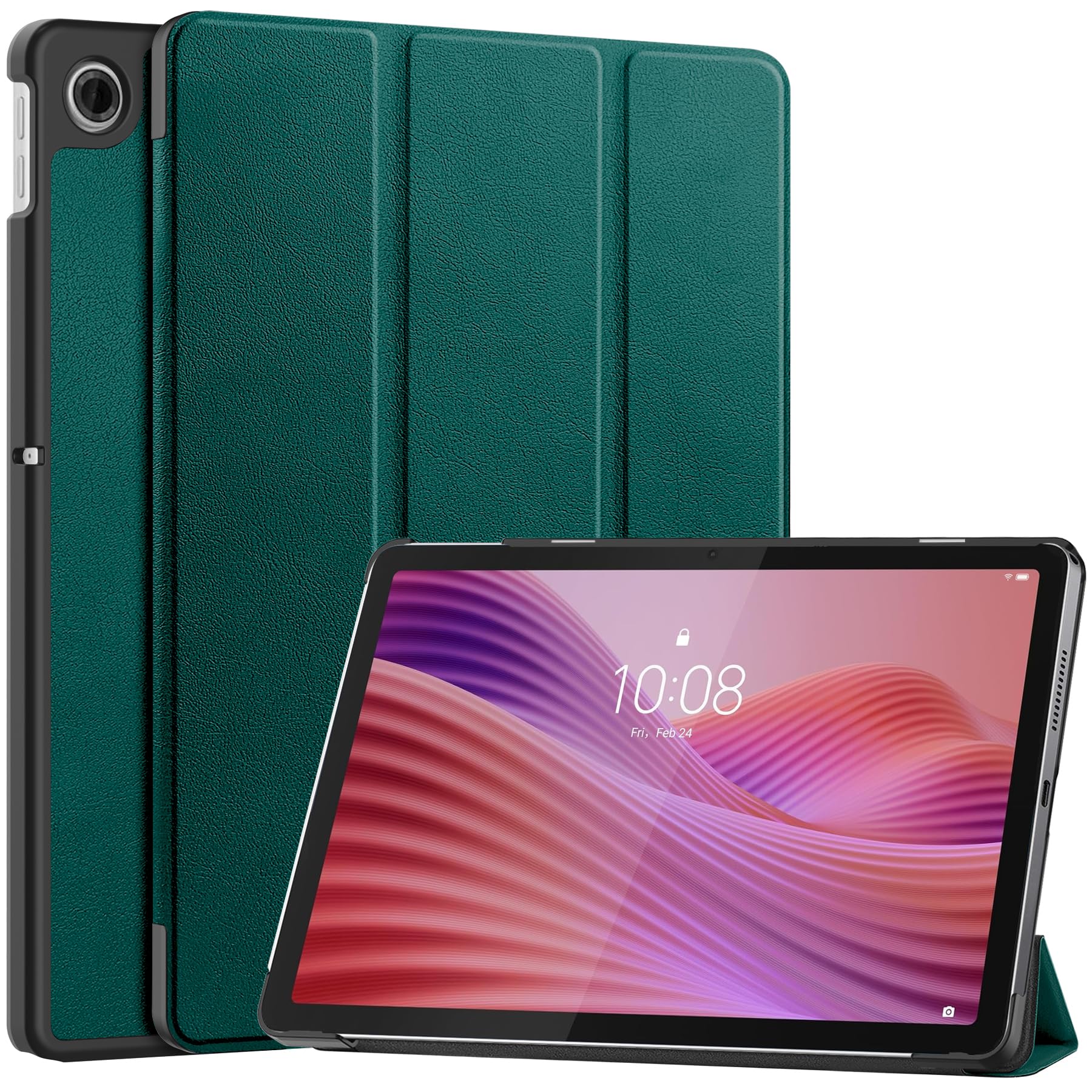 Étui Lenovo Tab P12 12.7 Pouces 2023 Avec Stylet - Housse Cuir PU, Support Réglable, 4 Fentes Cartes - Protection Complète