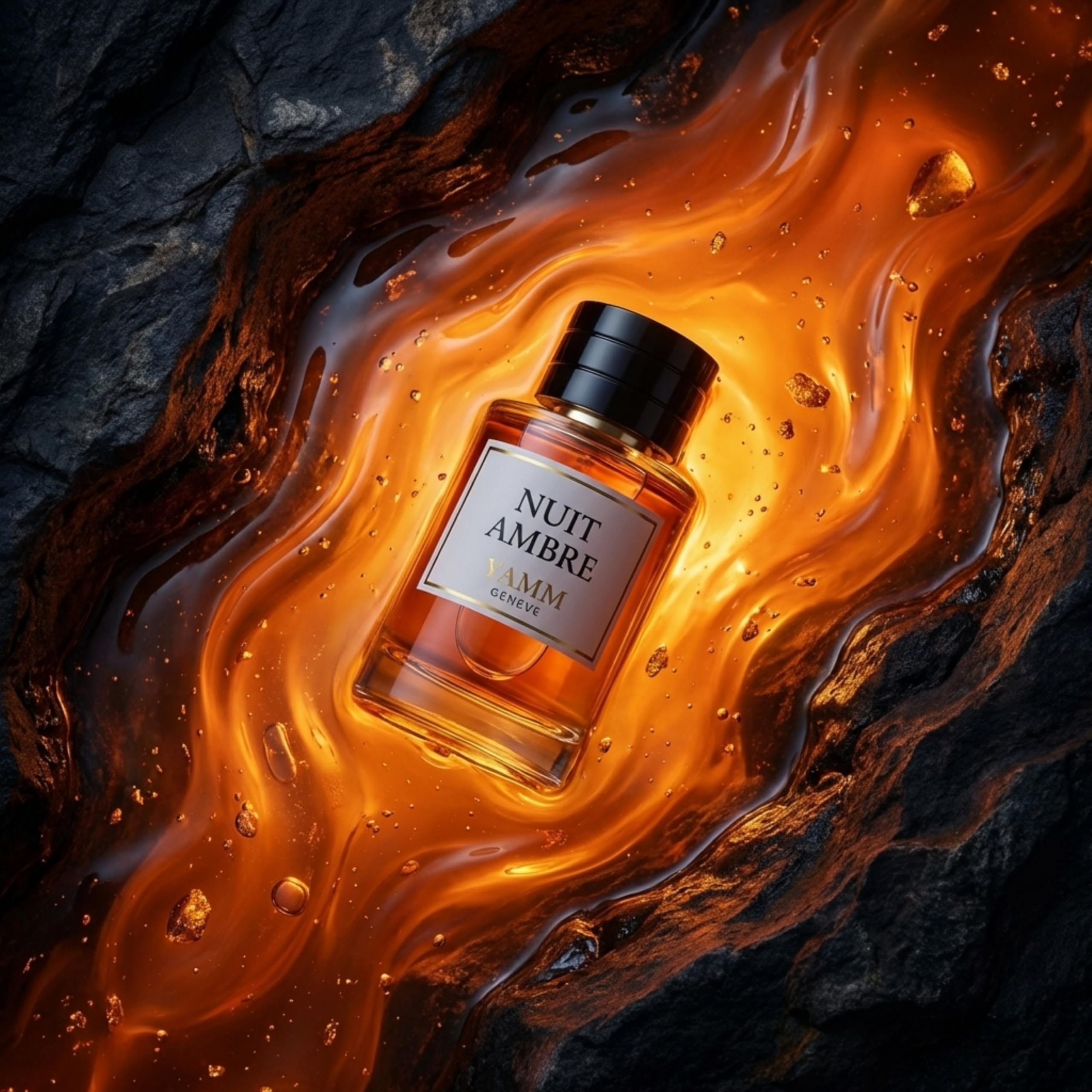 Nuit Ambre | Extrait de Parfum 50 ml | Parfum Mixte Homme & Femme | Bergamote, Rose de Damas & Ambre gris | Notes Ambrées, Florales & Boisées | Luxe & Longue Tenue
