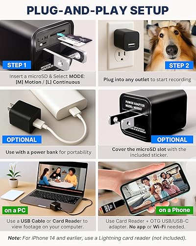 Miniatura 4 de DIVINEEAGLE Cámara domo Full HD enchufable  Cámara para mascotas de 1080p confiable premium con detección de movimiento  Fácil configuración sin