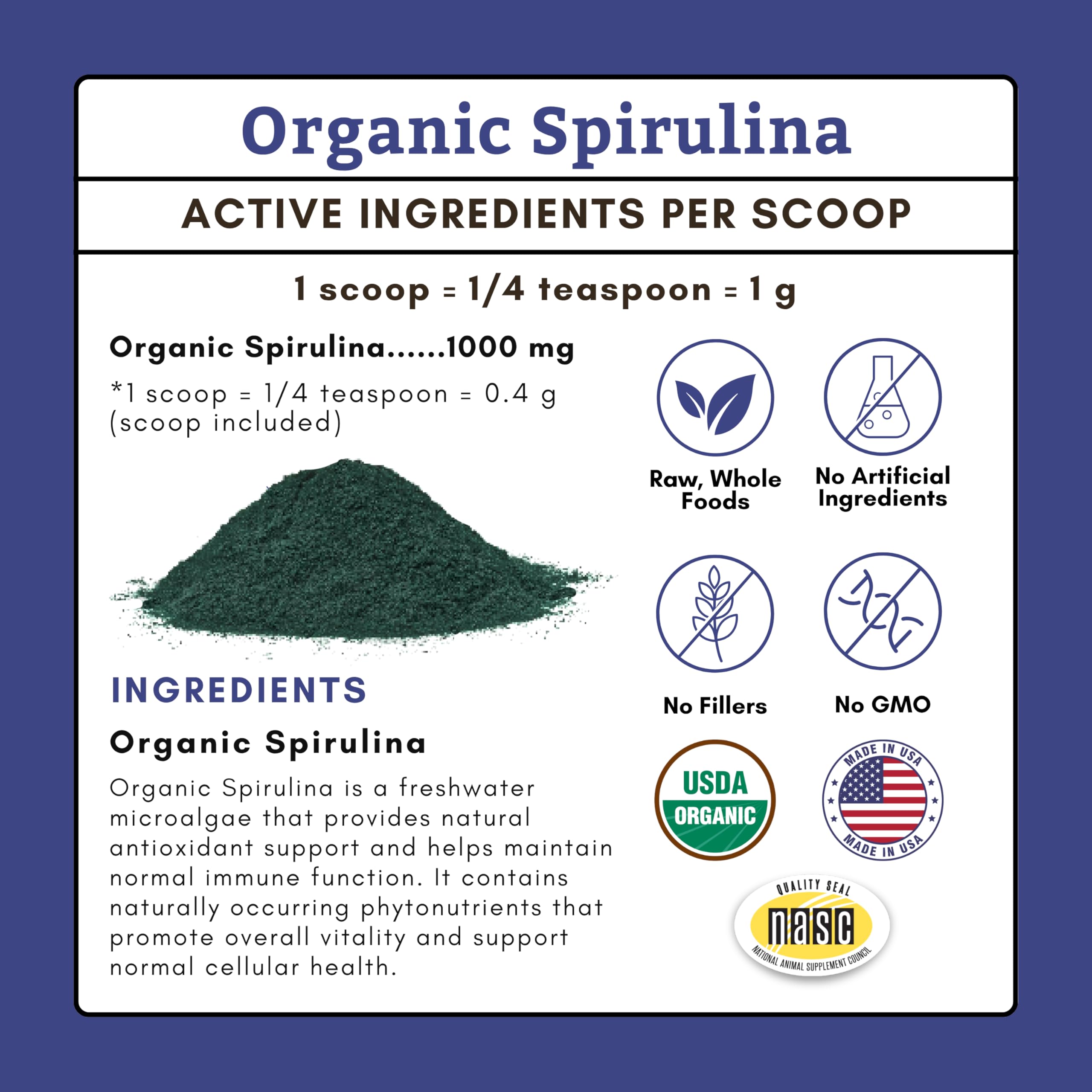 Organic Spirulina Powder for Dogs and Cats, 85 Scoops — Amazon image 5