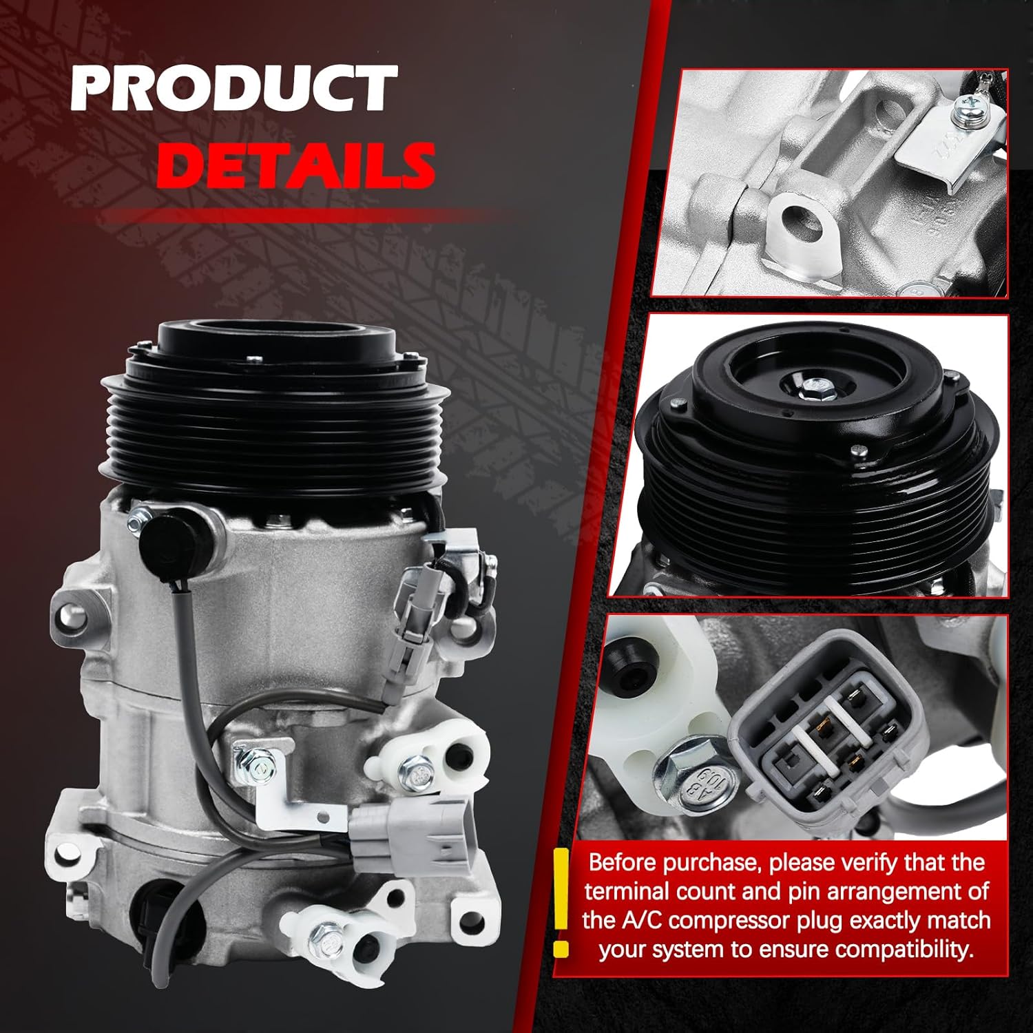 AC Compressor Fit for RX350 2007-2009 3.5L V6, A/C Air Conditioning Compressors with Clutch Replace for 158336, 883204812084, 8832048120