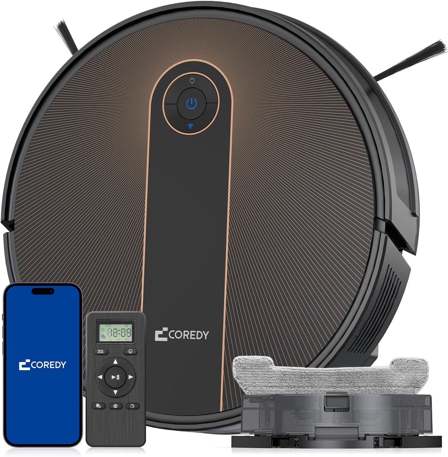Coredy Robot Vacuum Cleaner with 2700Pa Suction, 2in1