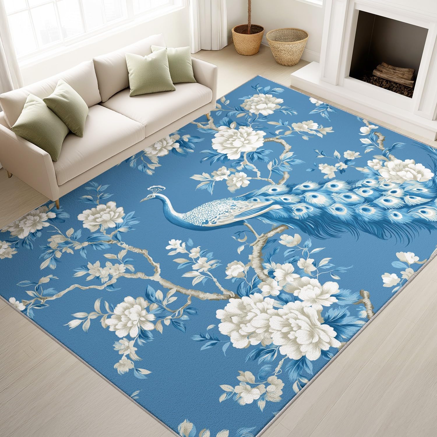 Tapis lavable machine 120x180 antidérapant et poil bas doux pour salon élégant