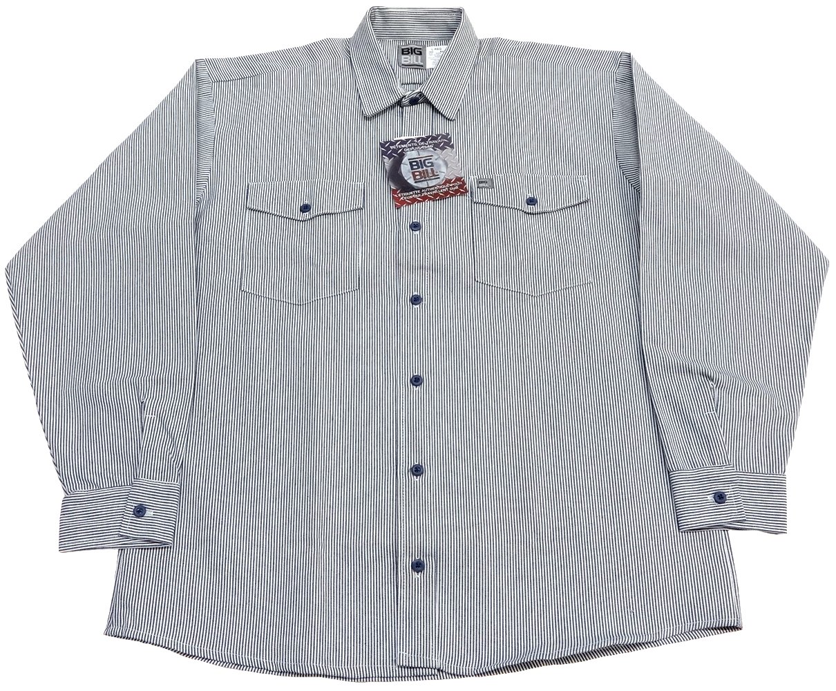 Big Bill Workwear Men's 193 Button Up Hickory Stripe Long Sleeve Work Shirt  Made in USA