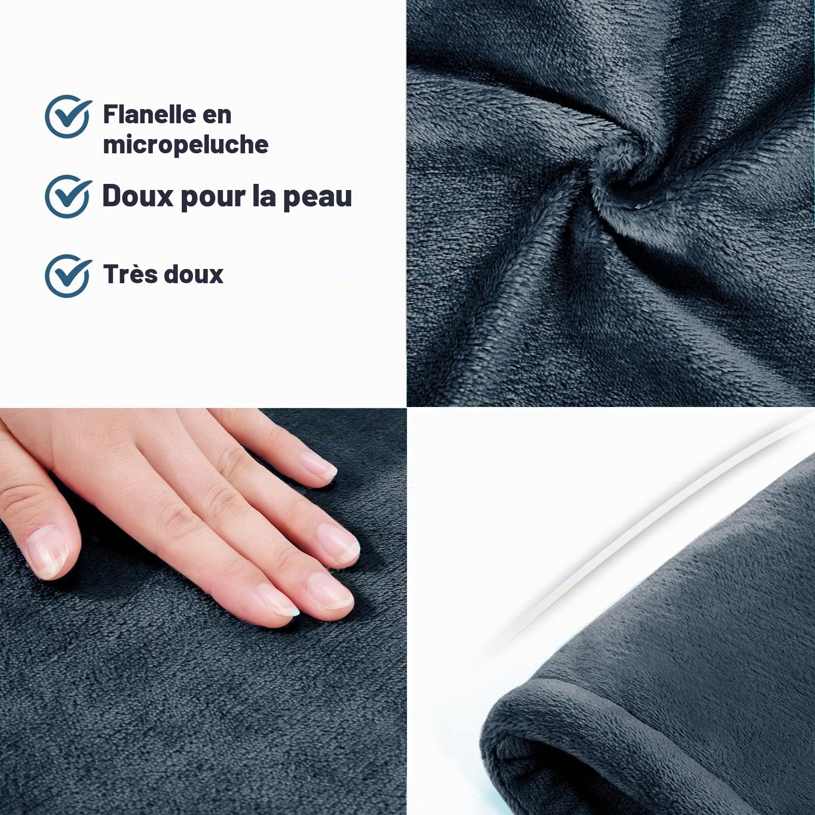 Coussin Chauffant Electrique pour le Dos, Les Épaules, Nuque, Couverture Chauffante 60 x 85 cm, 4 Température Réglable, 90 min Arrêt Automatique et Protection Contre la Surchauffe, Lavable en Machine