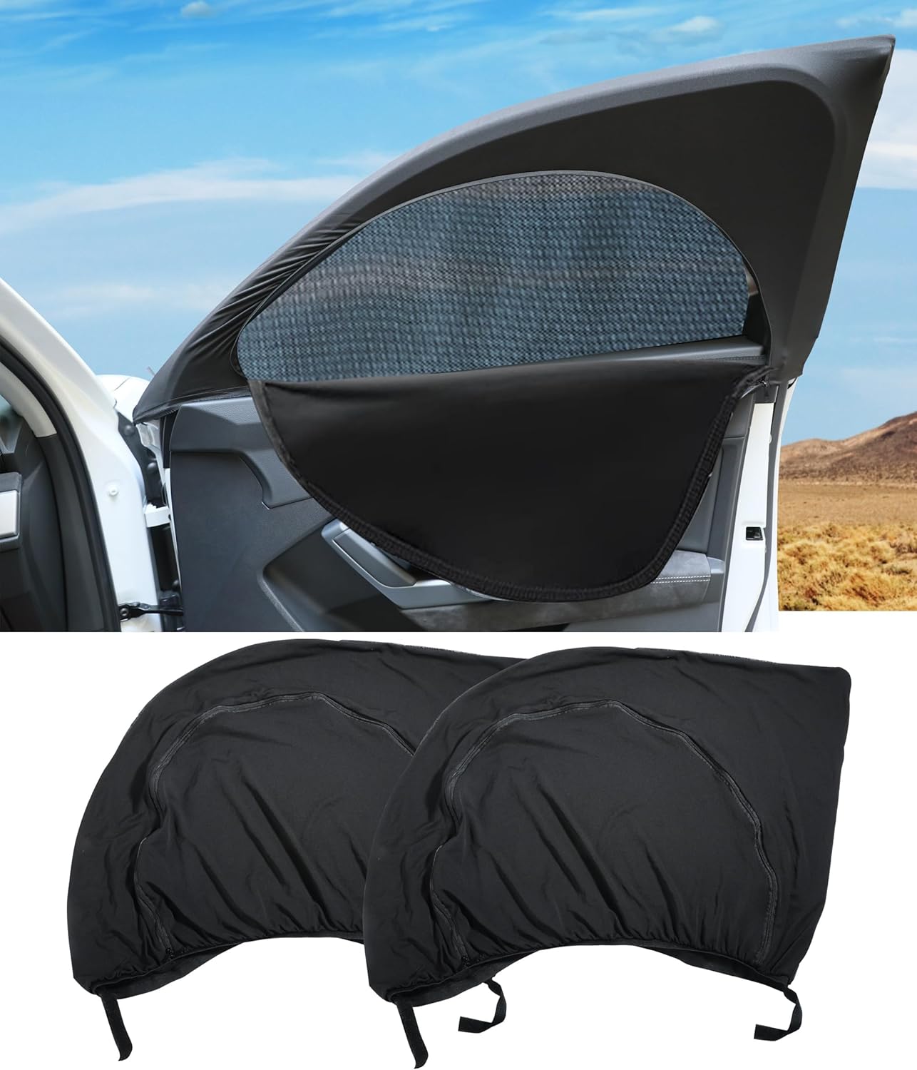 ESEWALAS 2 Pack Car Side Window Shades,Car Window Screen