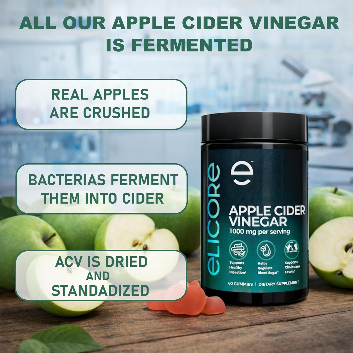 Apple Cider Vinegar Gummies 1000Mg – Fermented Acv Gummies F...