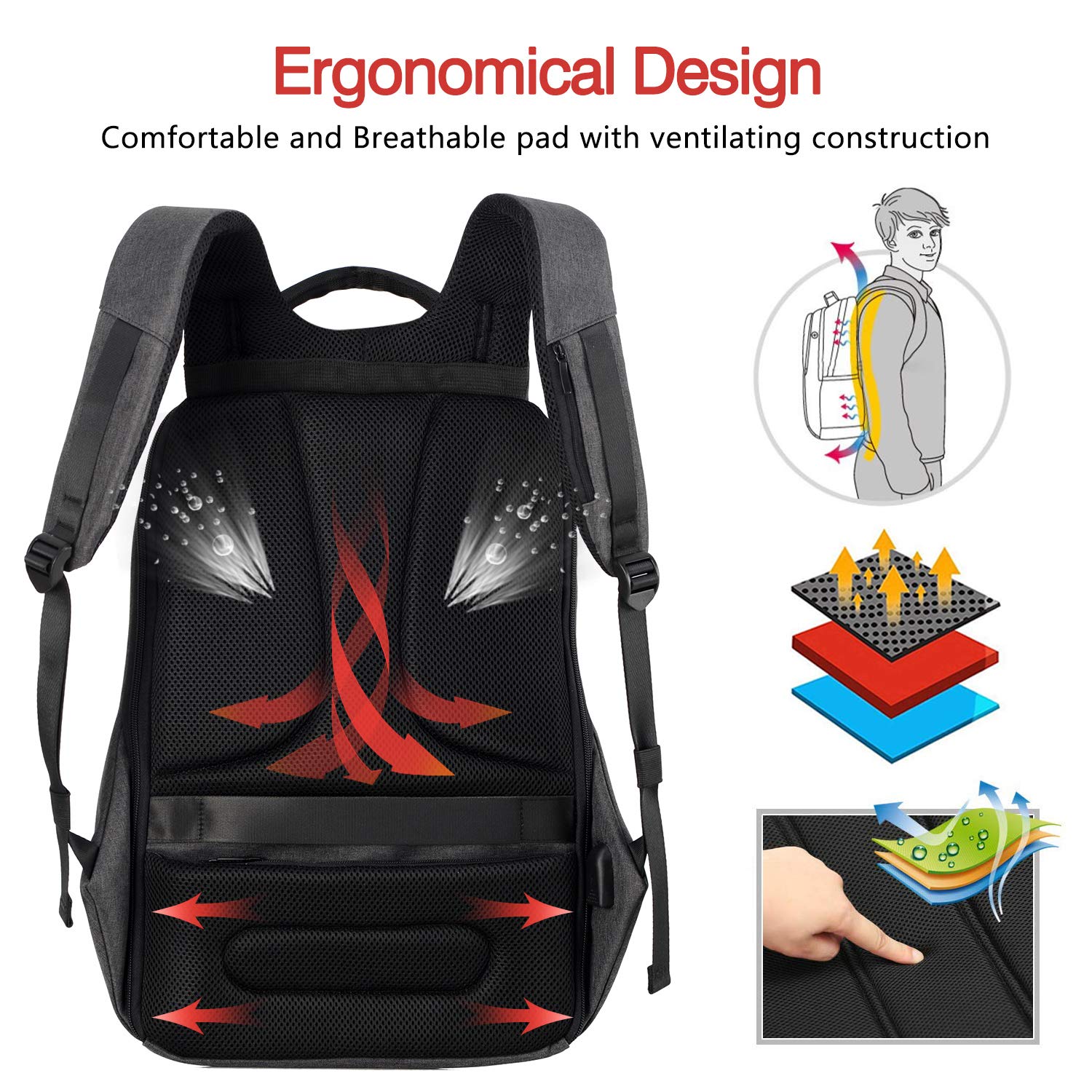 Buy Anti Theft Travel Backpack Waterproof Laptop Backpack for Men Women