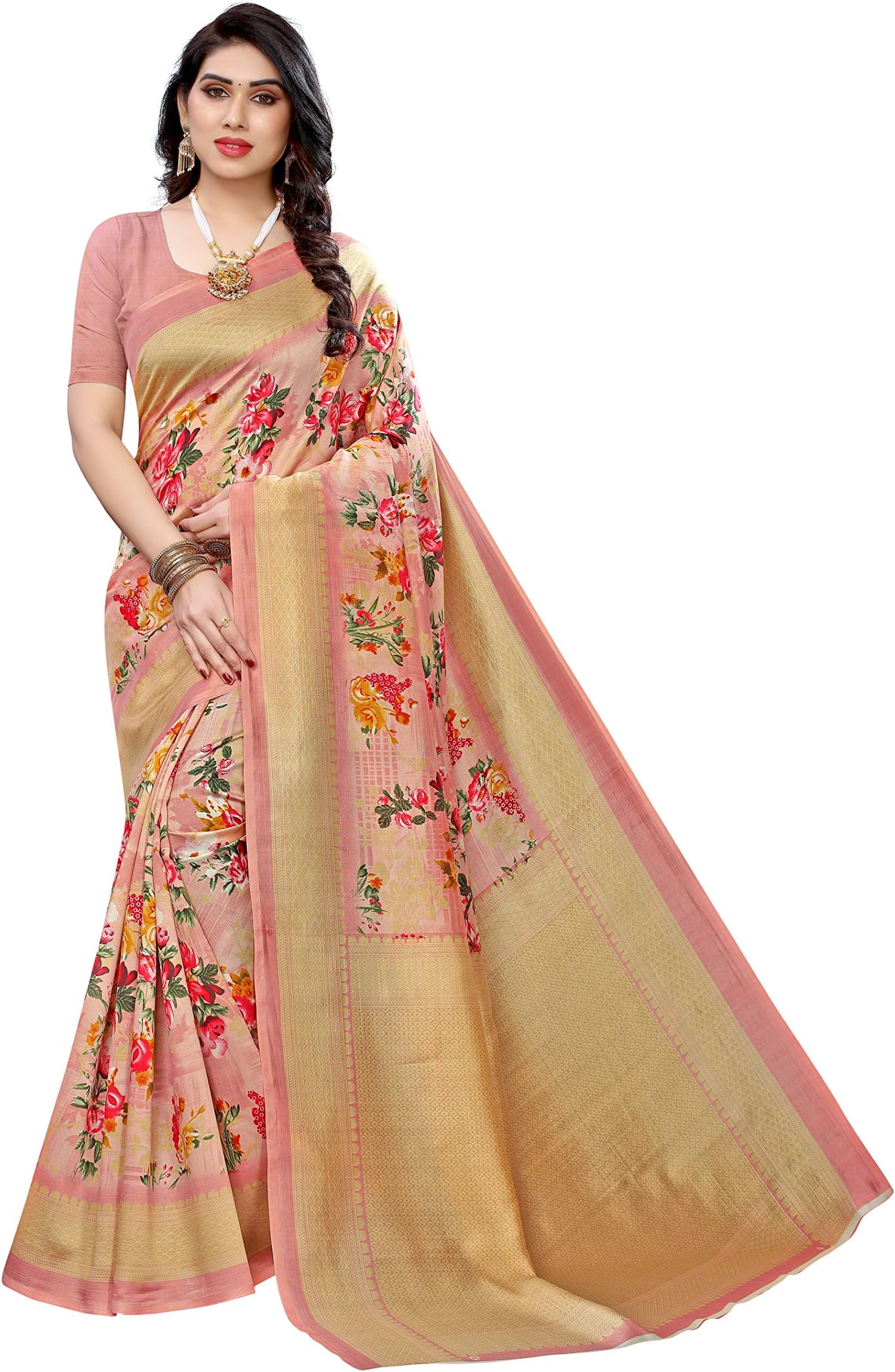 Women's Art Silk Saree (AIR Mustard