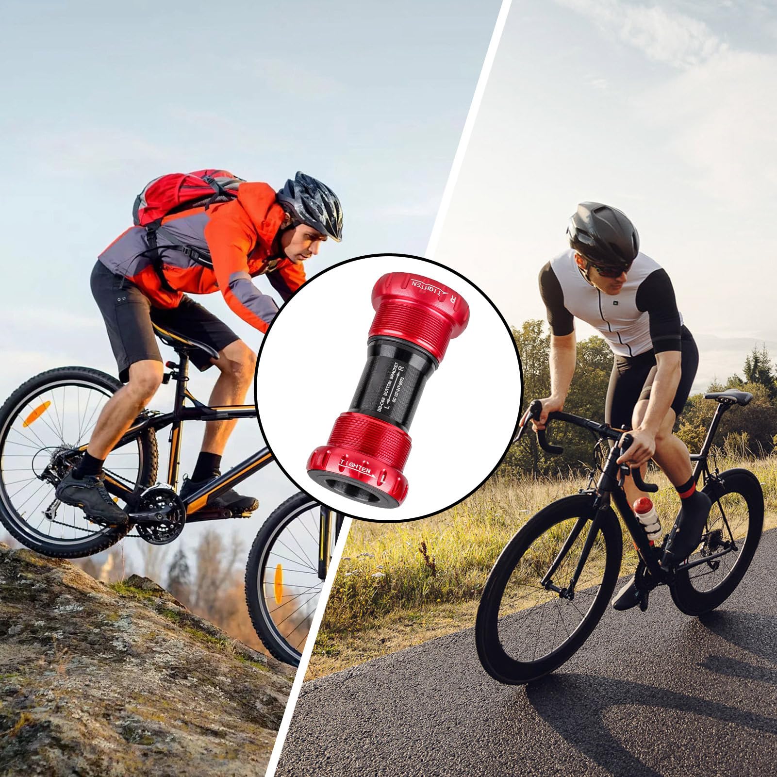 Boîtier De Pédalier Carré En Alu AL7050 – Roulements Céramique – Pour VTT Et Route – Axe 24 Mm – Largeur 68-73 Mm – Dispo En 6 Couleurs