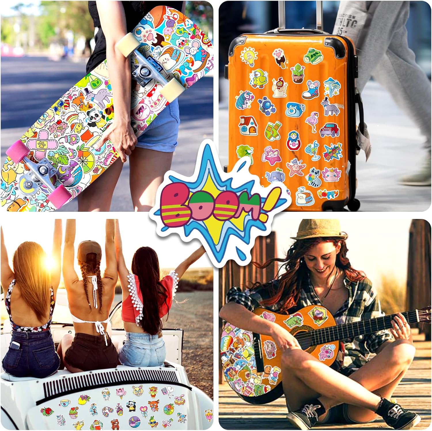OtRainbow 300 PCS Multicolor Vinyl Waterproof Stickers, Cute Aesthetic Sticker. Laptop, Water Bottle, Phone, Skateboard Stickers for Teens Girls Kids, Vinyl Sticker.