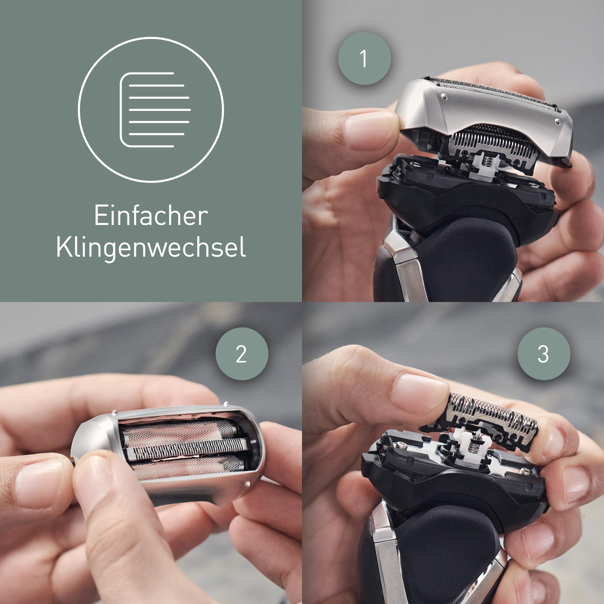 Panasonic WES9013Y1361 Ersatzklingen Scherfolie ES-LL41 ES-LL21 ES-GA21 ES-LT71 ES-LT31 ES-RT87 ES-RT67 ES-RT47 Elektrorasierer Kombipack 3-Klingen-System japanischer Edelstahl
