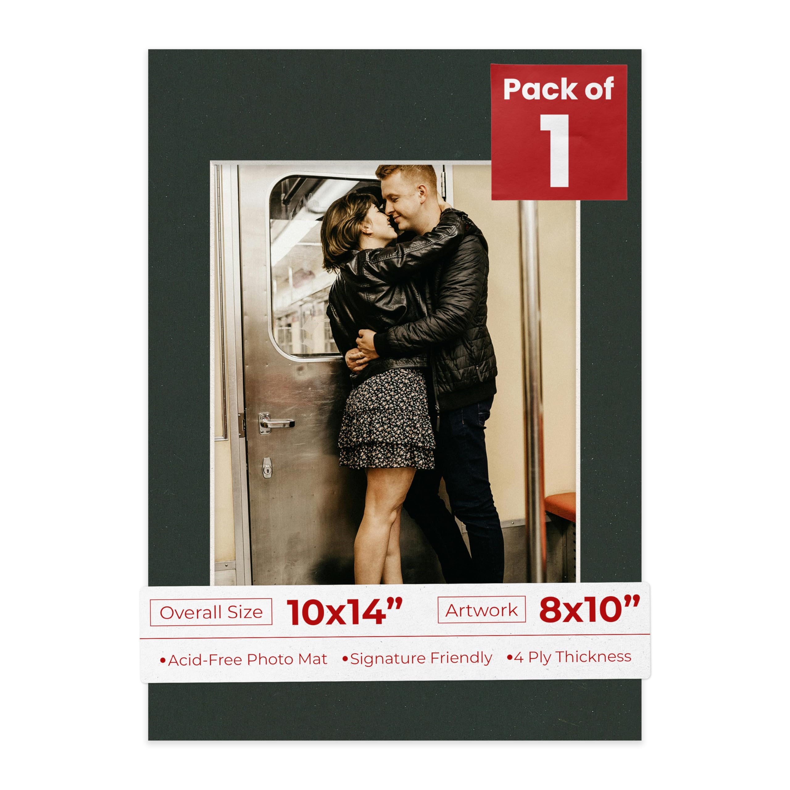 10x14 Mat Bevel Cut for 8x10 Photos - Acid Free Textured Black Precut Matboard - For Pictures, Photos, Framing - 4-ply Thickness-image-27